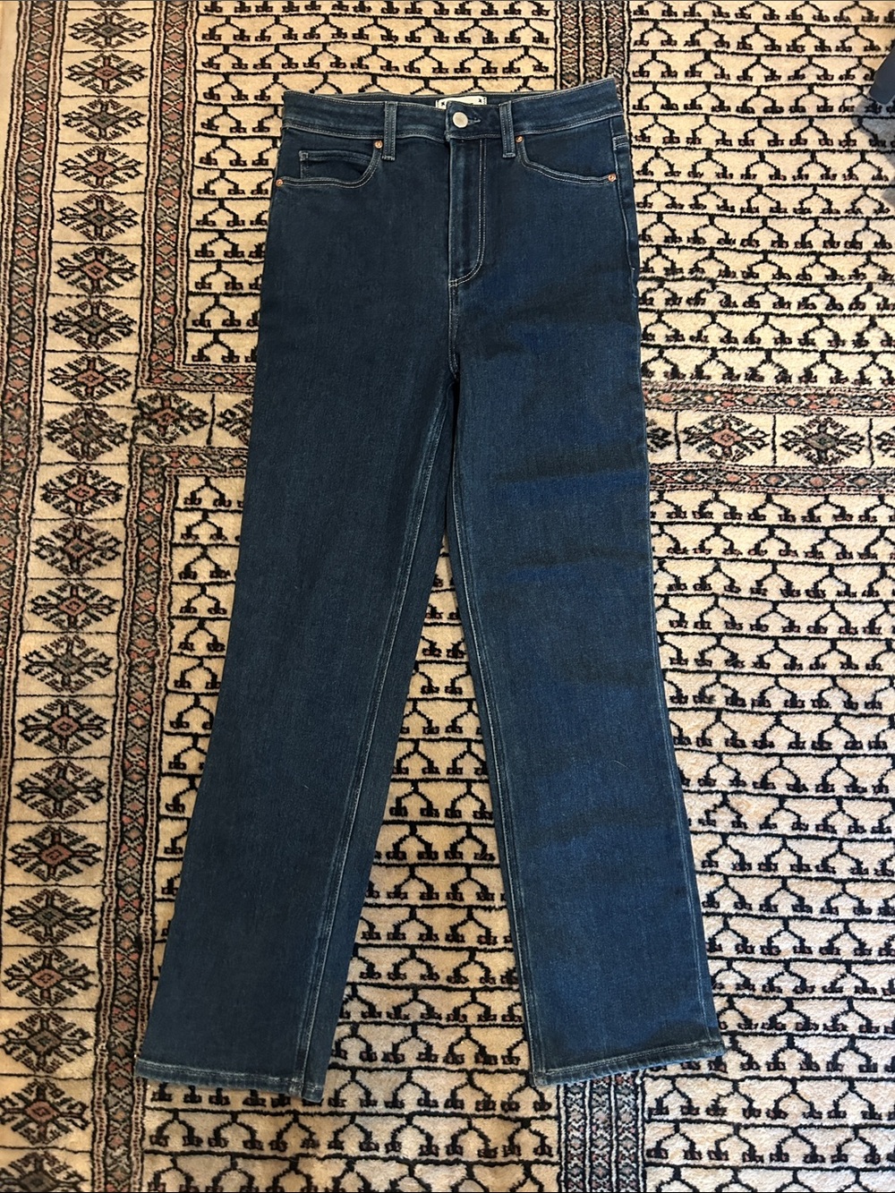 PAIGE Straight Leg Jeans in Deep Blue Indigo